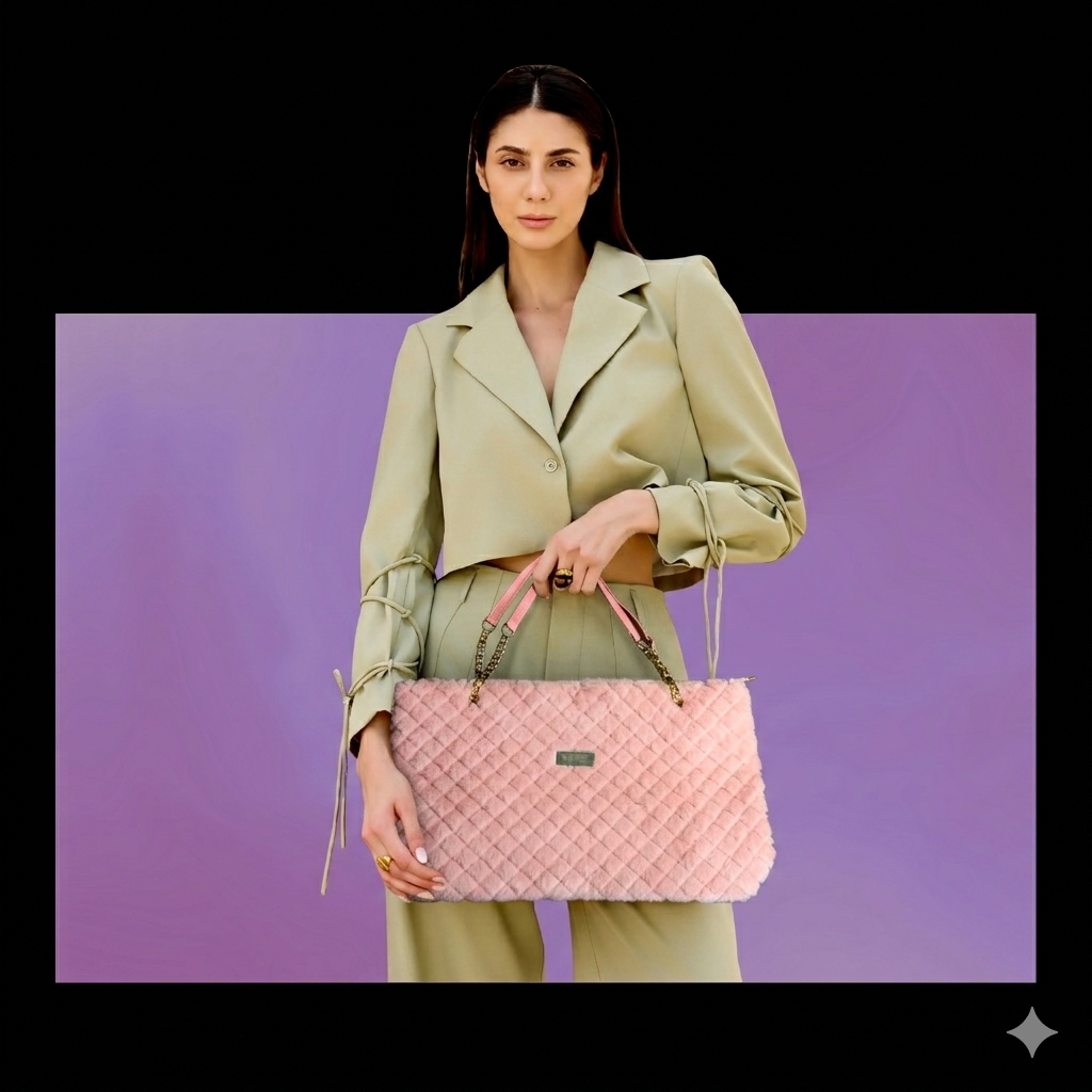 Quilted Fur Shoulder Bag