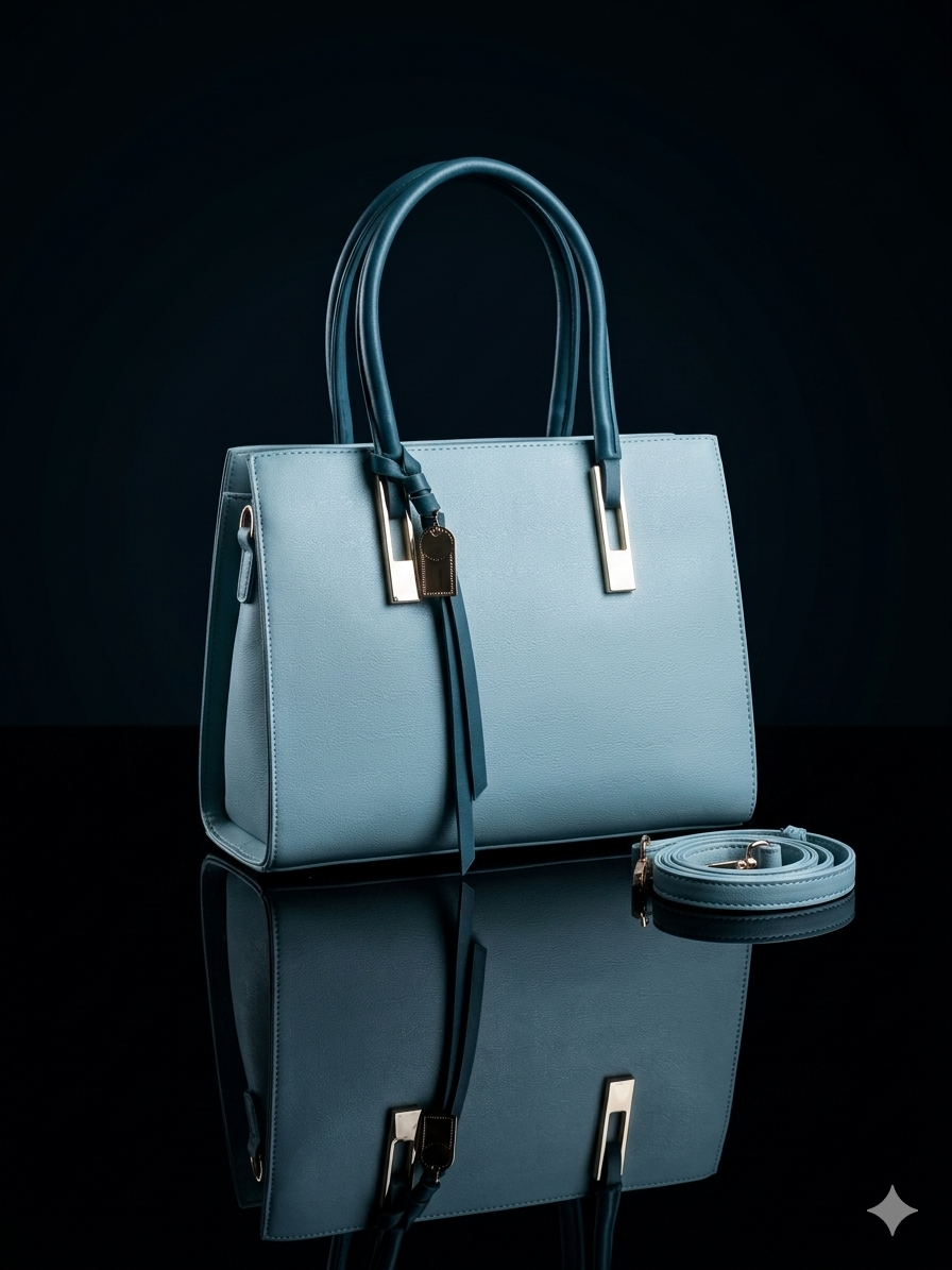 Classic Handheld Tote Bag (Available in Light blue and Beige Variants)