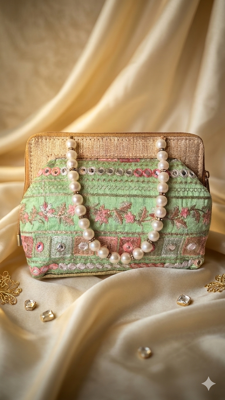 Embroidered potli handbag