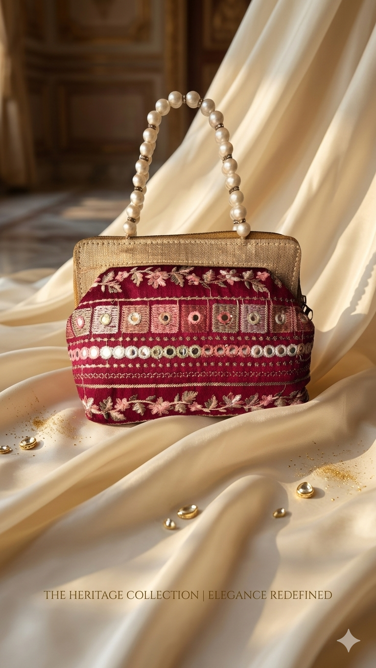 Embroidered potli handbag