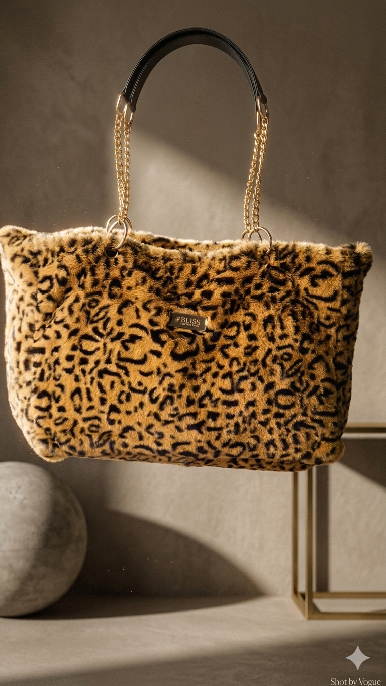 Leopard Luxe Faux‑Fur Tote