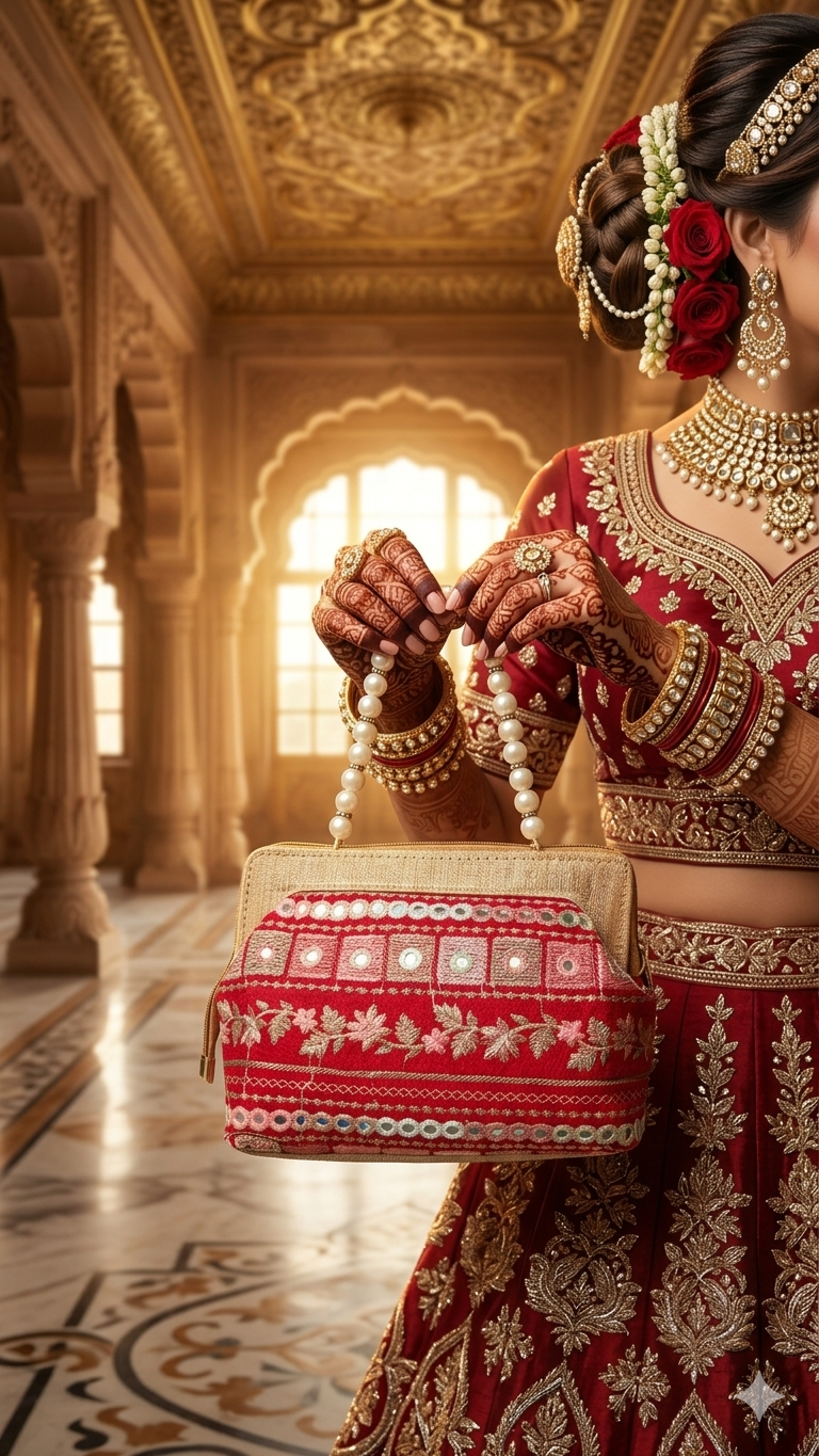 Embroidered potli handbag