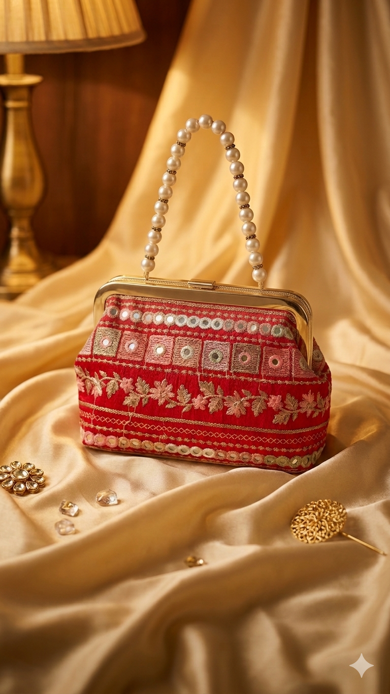Embroidered potli handbag