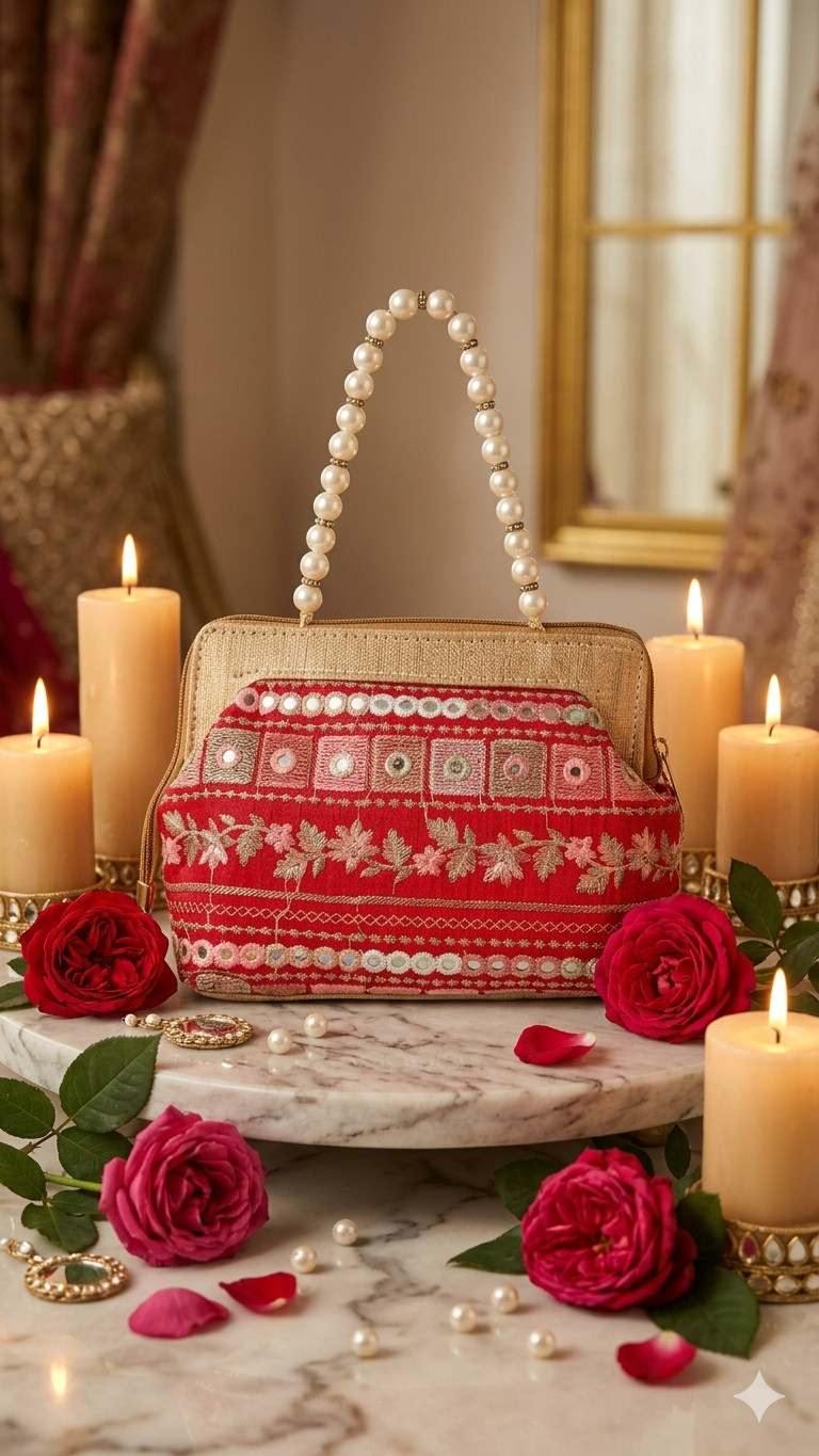 Embroidered potli handbag