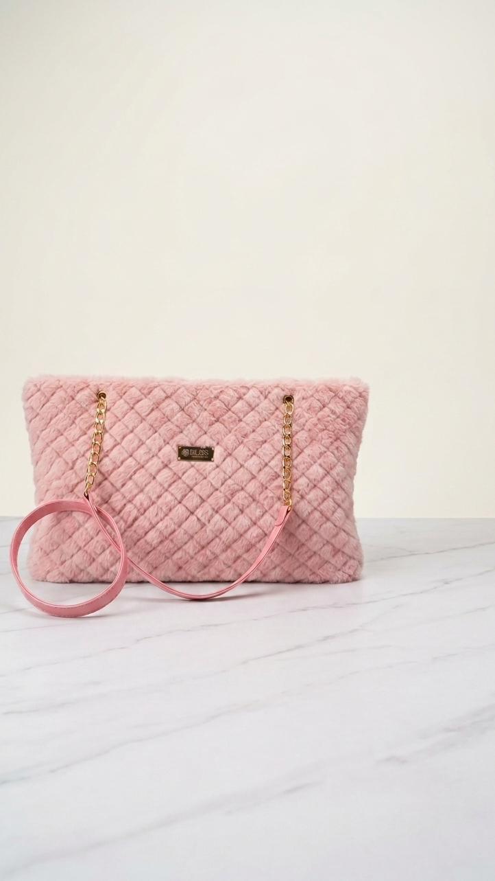Quilted Fur Shoulder Bag