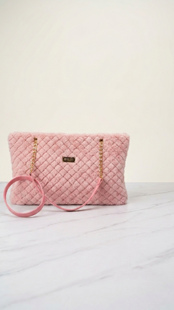 Quilted Fur Shoulder Bag