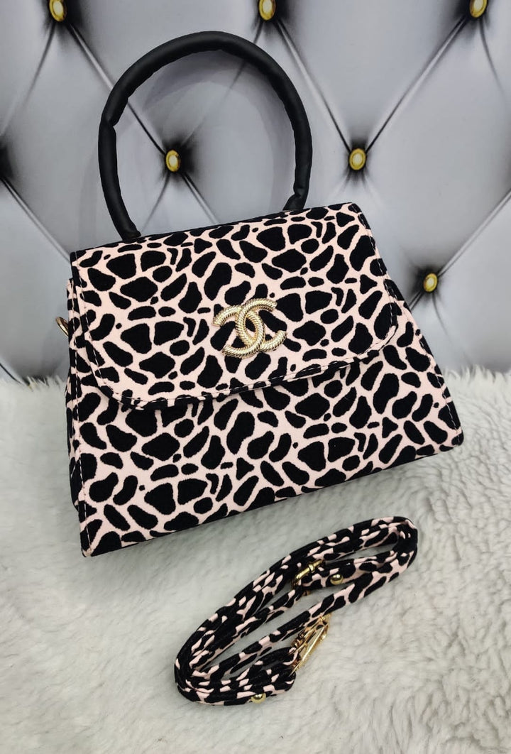 Leopard Print Handbag With Removable Crossbody Strap