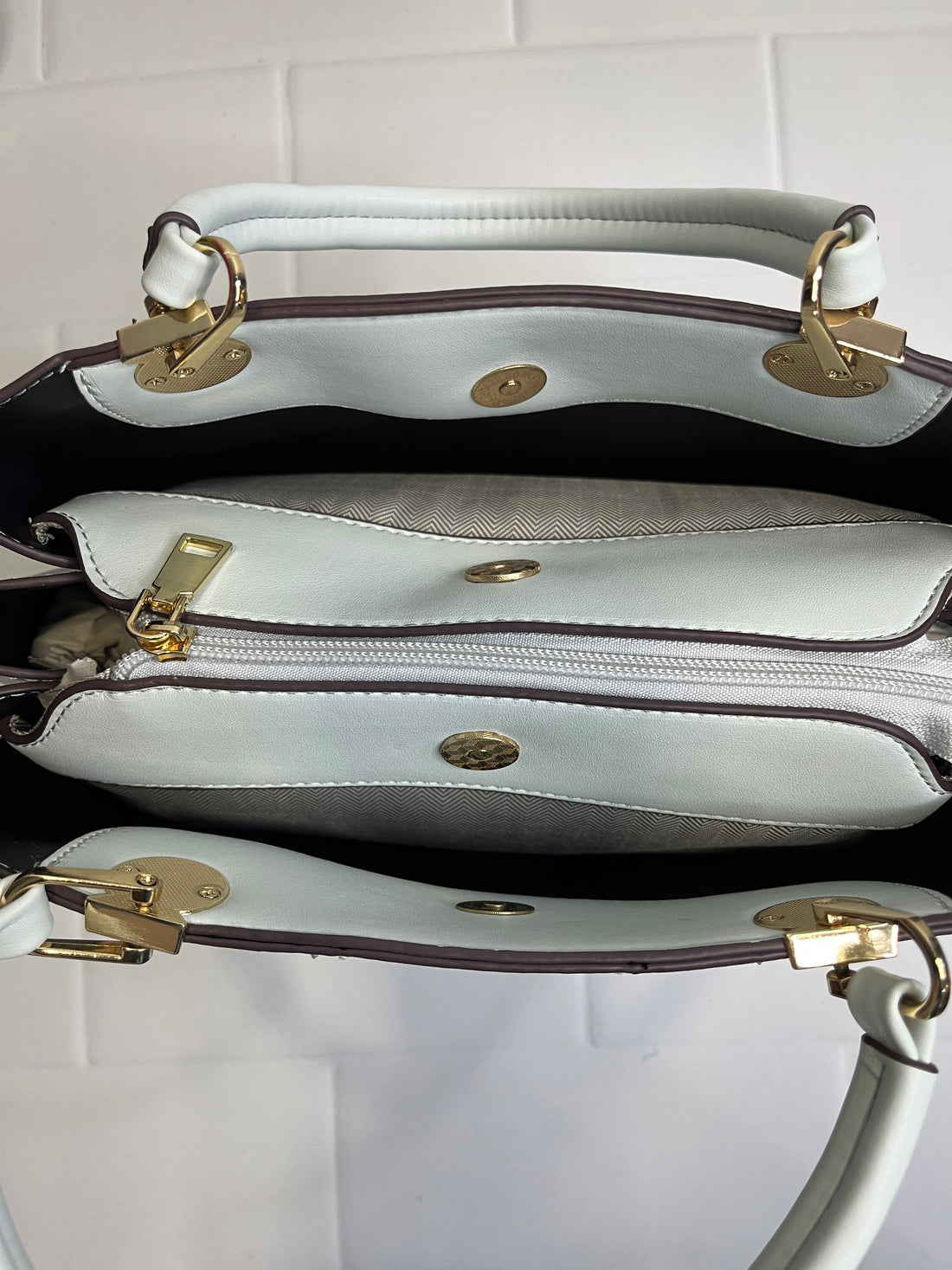 Dual - Tone Structured Handbag (Available in pink and blue variants)