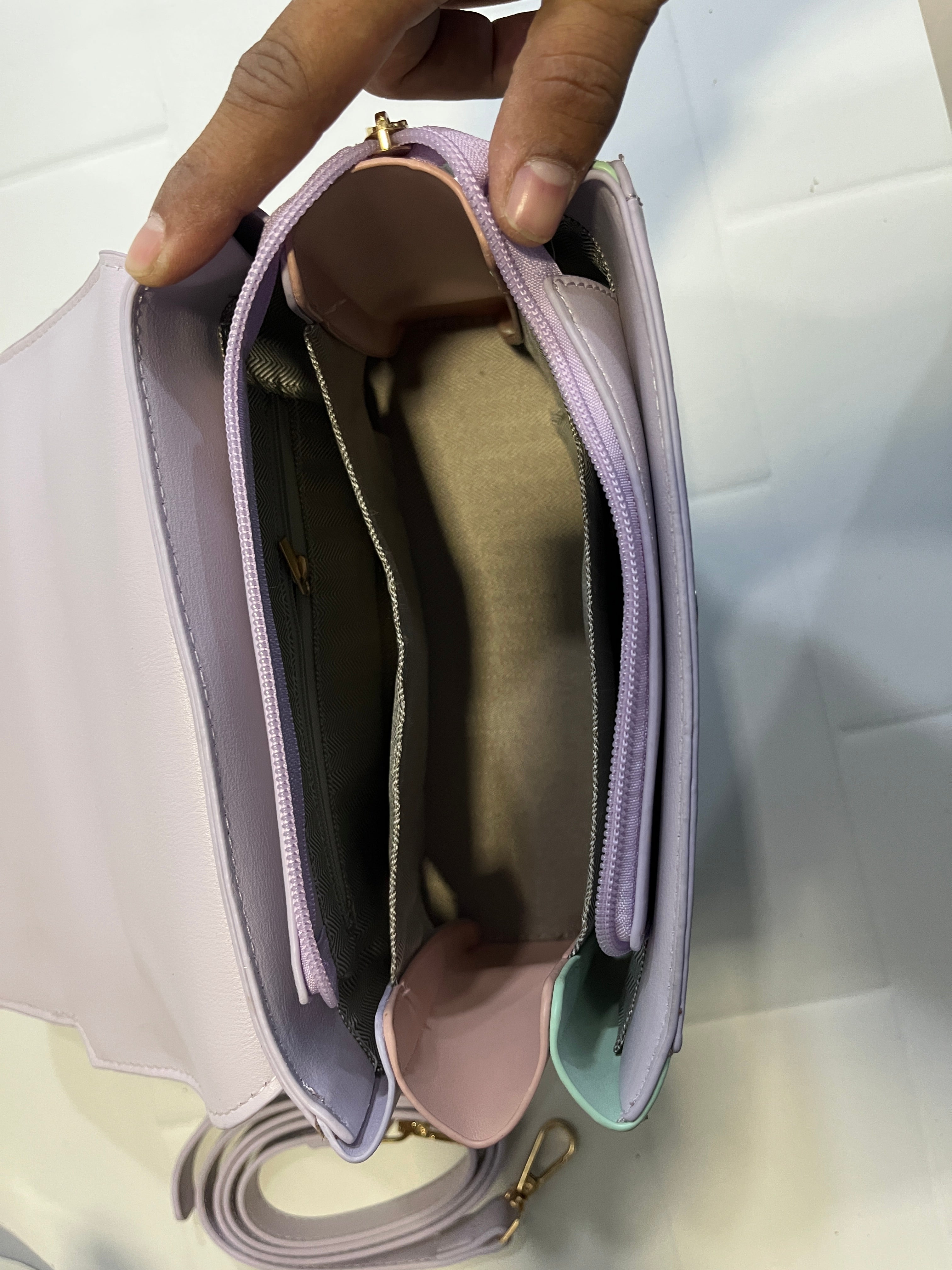 Gorgeous Two-Tone Handbag — Lavender & Mint Green “COCO QUEEN” Mini Top-Handle Bag