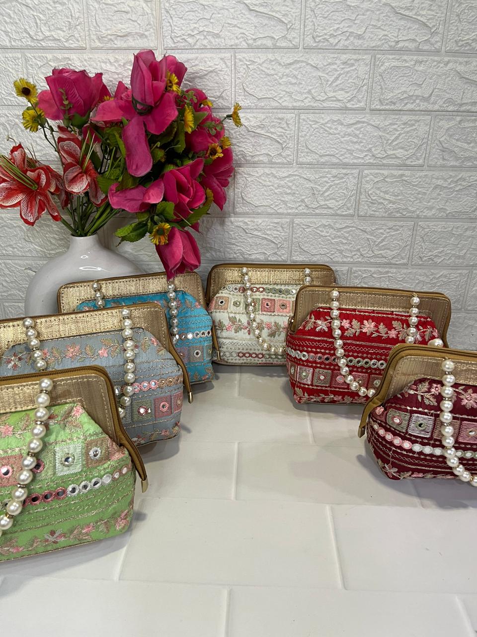 Embroidered potli handbag