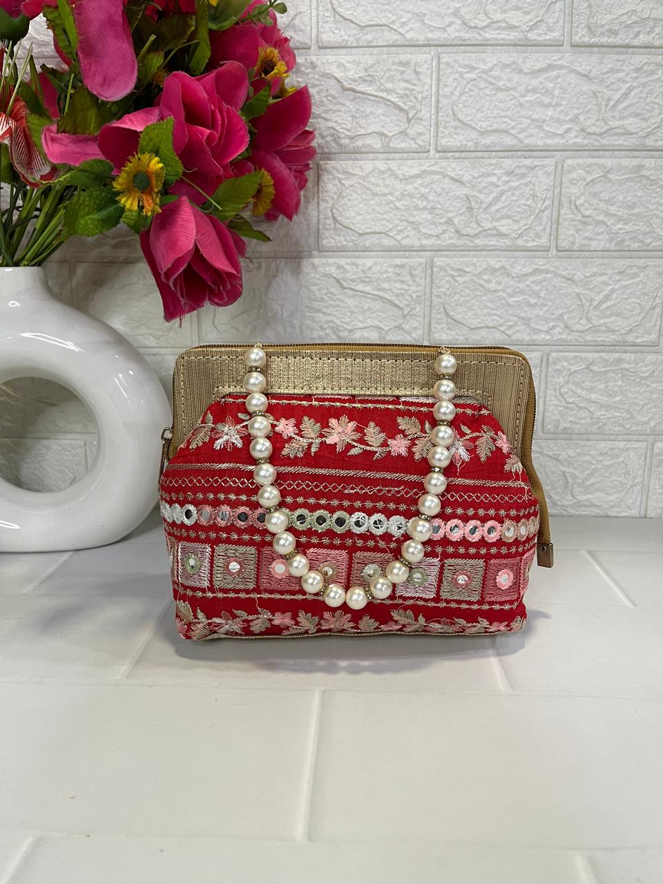 Embroidered potli handbag