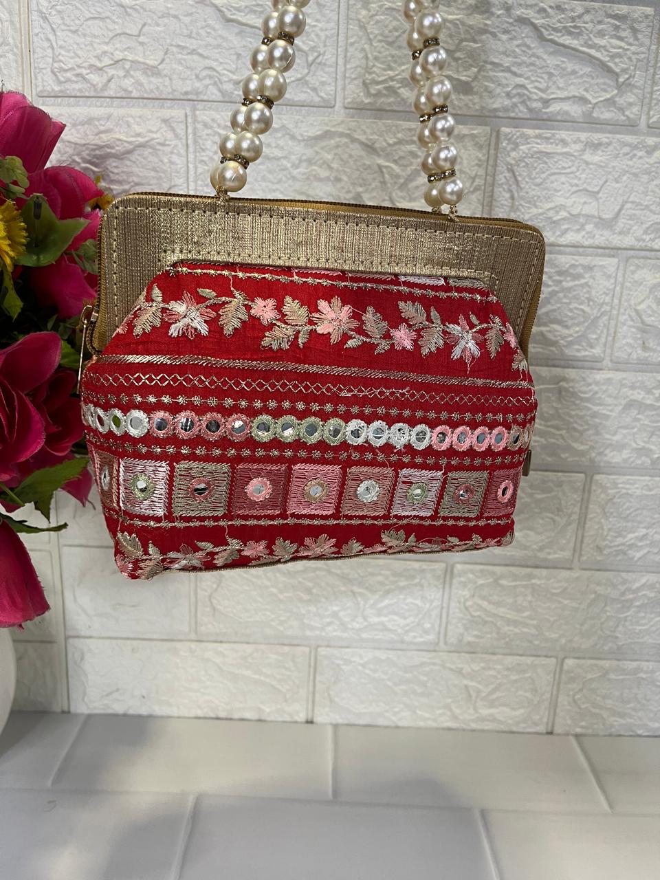 Embroidered potli handbag